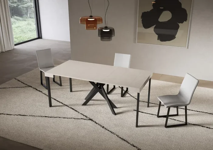 Consolle Allungabile 90-300x40x77 cm Saki Cashmere Gambe Antracite Sconti - immagine 3