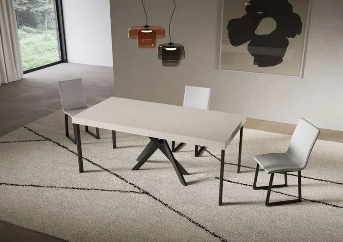 Consolle Allungabile 90-300x40x77 cm Saki Premium Cashmere Gambe Antracite - immagine 3