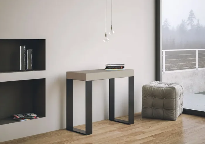 Consolle Allungabile 90-300x40x77 cm Tecno Cashmere Telaio Antracite - immagine 3