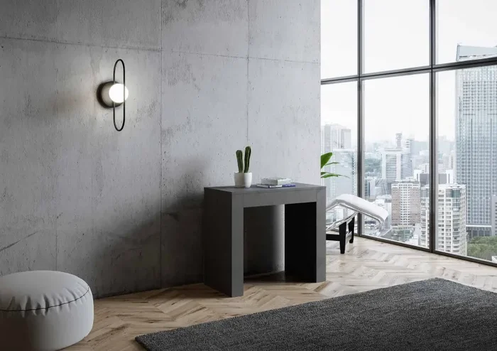 Consolle Allungabile 90-302x42x76.8 cm in Nobilitato Grigio - immagine 2