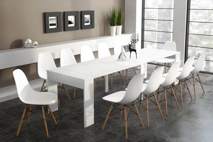 Consolle Allungabile H75x95x45/300 cm Rizzetti Colosseum Bianco - immagine 3