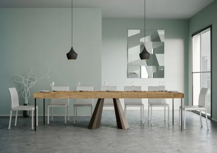 Consolle Allungabile in Legno e Ferro H77x40x90/300cm Diamante Premium Quercia Orso Folding Saldi - immagine 3