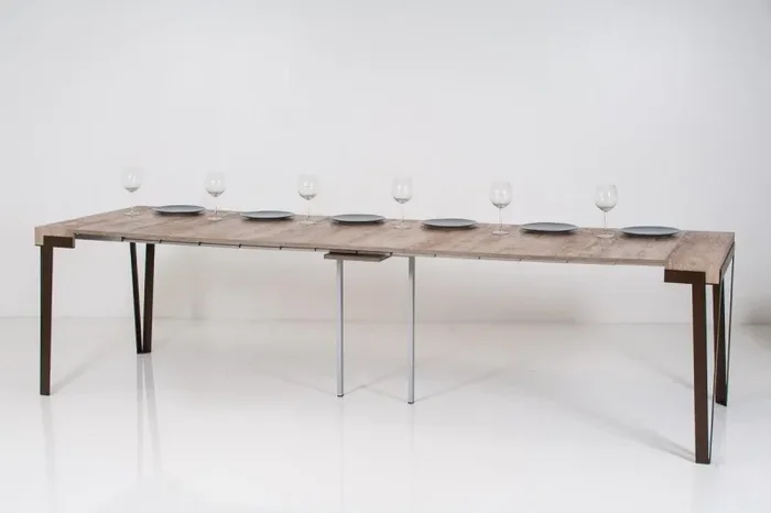 Consolle Allungabile in Legno e Ferro H77x40x90/300cm Itamoby Rio Bianco Frassino Argento Classica Online ora