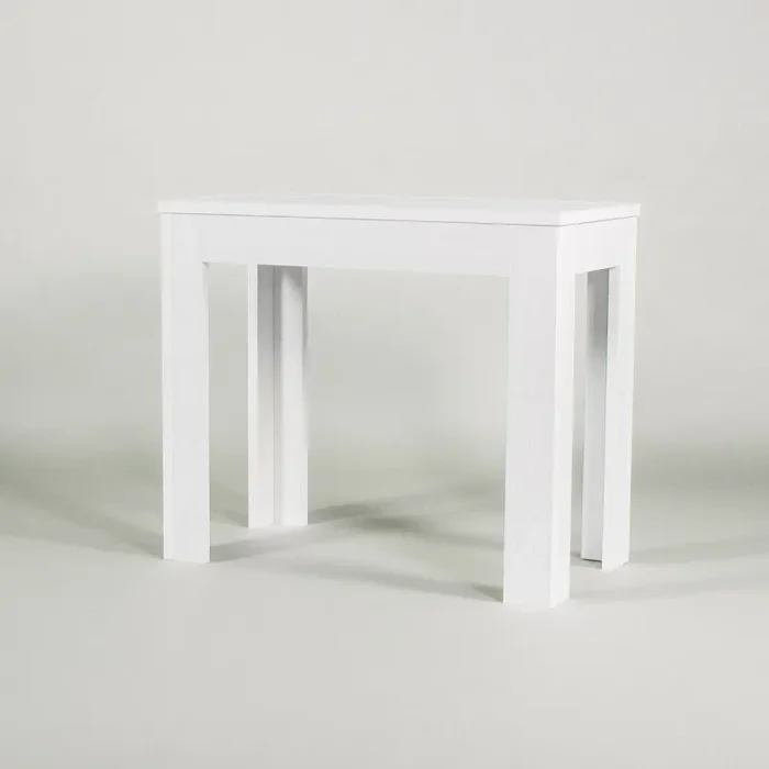 Consolle Allungabile in Legno H76,5x47x90/247cm 4 Allunghe Itamoby Magix Bianco Lucido Classica - immagine 3