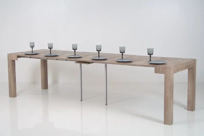 Consolle Allungabile in Legno H76,6x46x90/306cm Look Noce Classica Moda - immagine 3