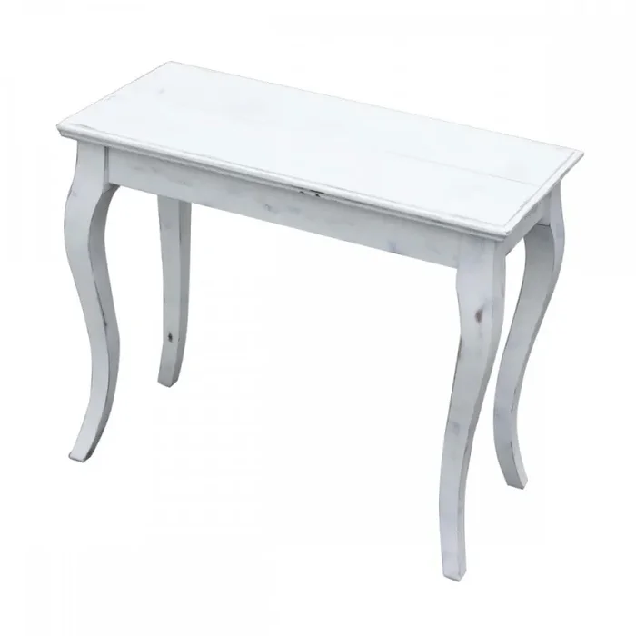 Consolle Allungabile in Legno H77x45x92/305cm Bassano Shabby Chic Bianca Classica