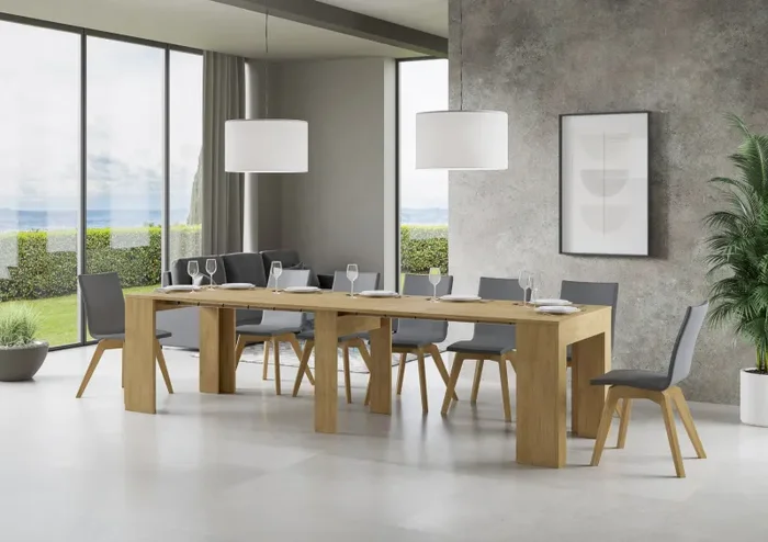 Consolle Allungabile in Legno H78x49x90/307cm Extra Quercia Classica - immagine 3