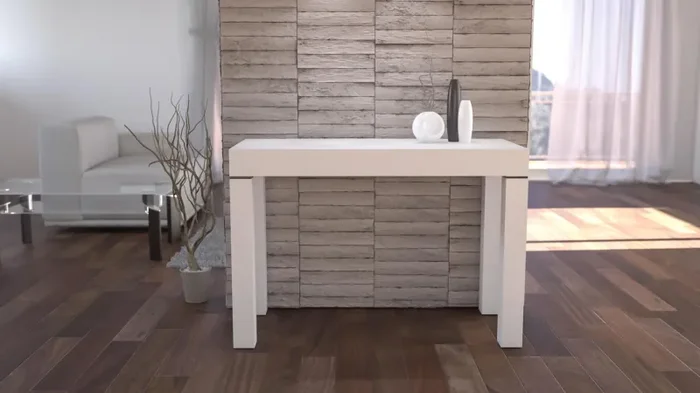 Consolle Allungabile Rizzetti Adige Bianco Pori Aperti Varie Misure - immagine 2