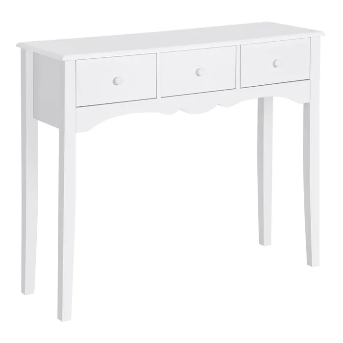 Consolle da Ingresso con 3 Cassetti 100x32x85 cm Bianco