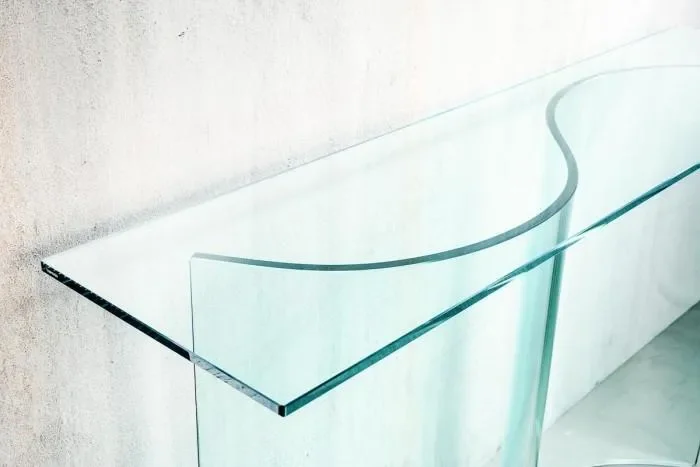 Consolle in Vetro Temperato 120x30x72 cm Rizzetti Curve - immagine 2