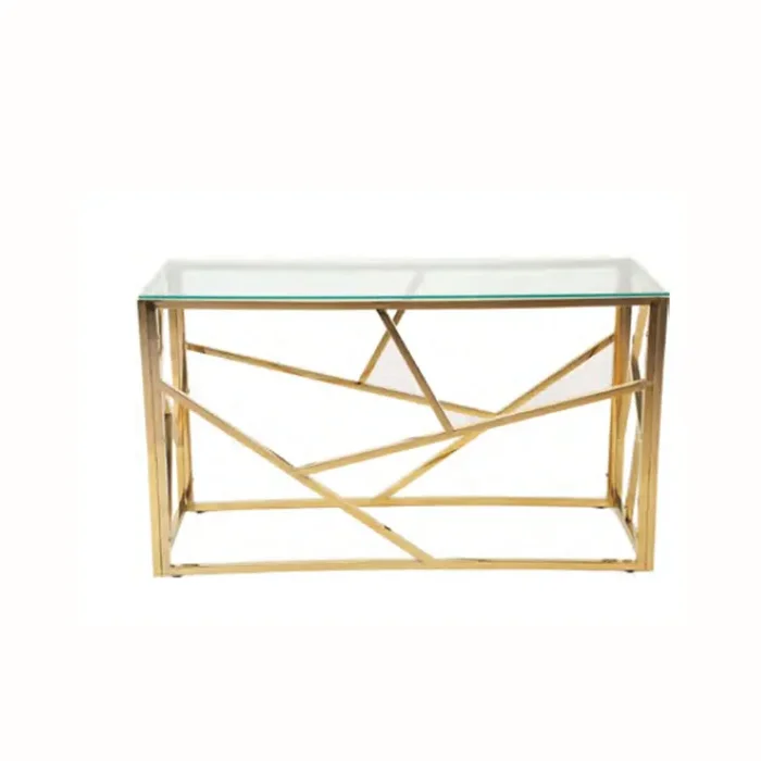 Consolle Mida Vetro Cromo Oro
