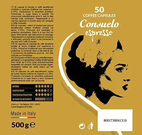 Consuelo – capsule compatibili Nespresso* Decaffeinato, 50 Online - immagine 2