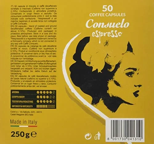 Consuelo – capsule compatibili Nespresso* Decaffeinato, 50 Online - immagine 3