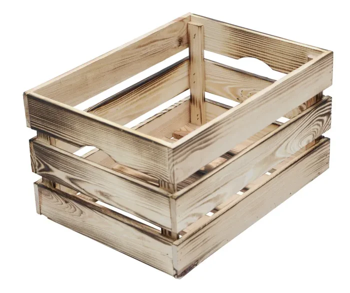 Contenitore a Cassetta Salvaspazio 40x30x24 cm in Legno Effetto Fiammato Naturale Moda - immagine 2