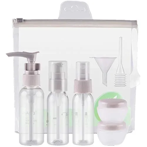 Contenitori da Viaggio,Set Viaggio Aerei 9 pezz Trasparente Grigio