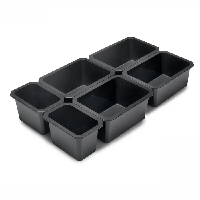 Contenitori Organizer Cassetti da Bagno 6 Cubi in Tecnoplastica Emuca Tidy Grigio Antracite
