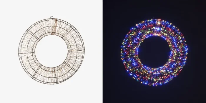 Conti Corona Natale 1200 Luci D 50 Cm 8 Funzioni Adattatore Multicolor