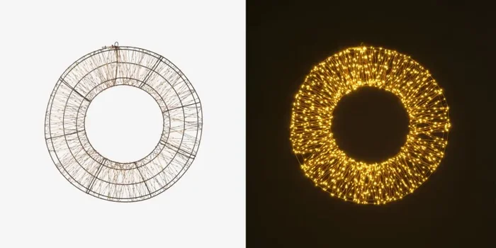 Conti Corona Natale 1200 Luci D 50 Cm Classic Warm White 8 Funzioni Adattatore