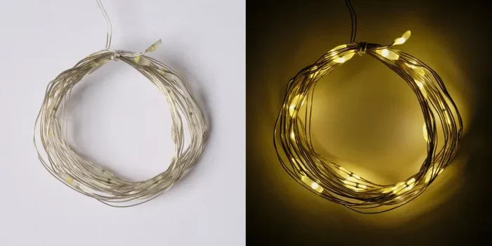 Conti Filo 20 Luci Natale H 1,9 Mt Batteria Warm White Fornitura