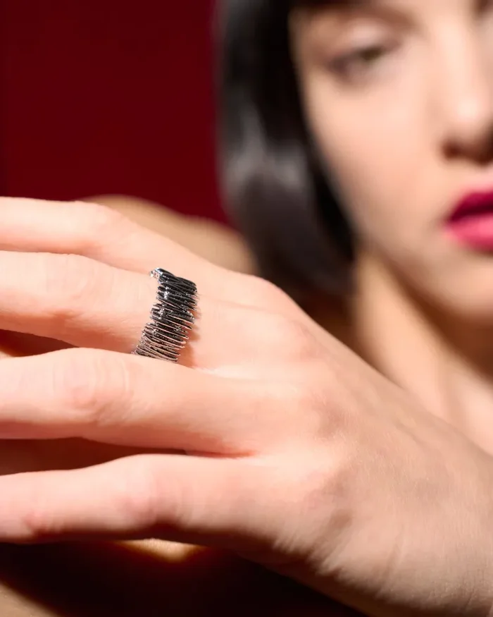 Contrappassi – Anello in acciaio stampa diretta 3D Vendita calda - immagine 3