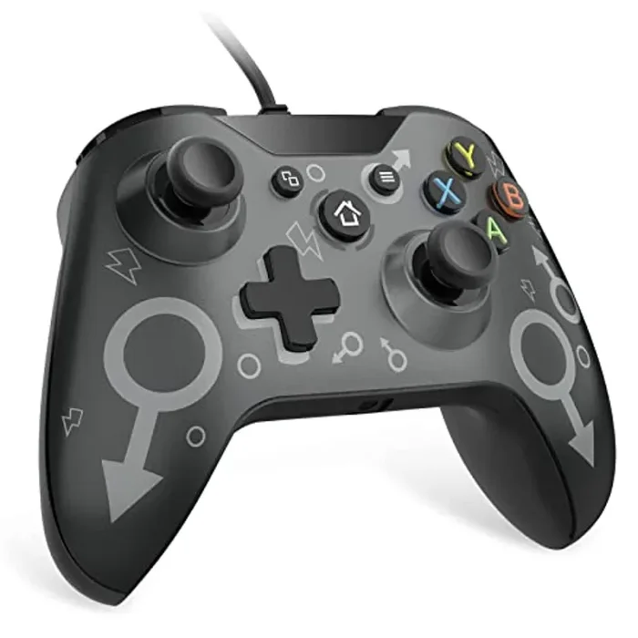 Controller Xbox One Cablato, Controller Xbox Design Ergonomico Joystick per PC Doppia Vibrazione [Nero]