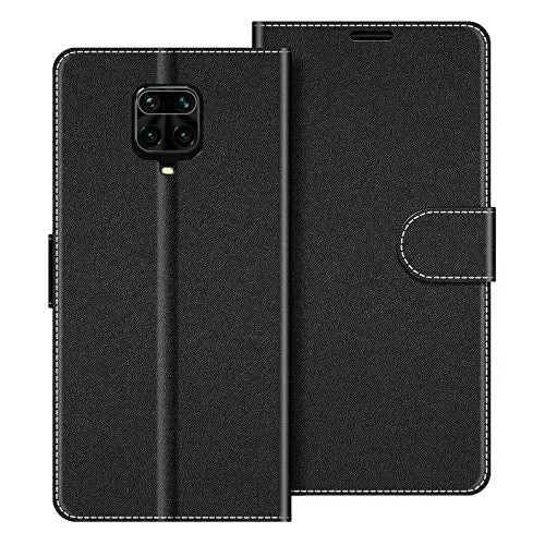 COODIO Custodia per Xiaomi Redmi Note 9 PRO, in Pelle Nero