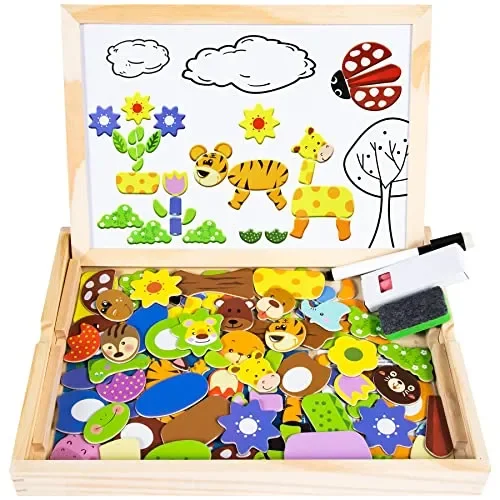 COOLJOY Giochi Montessori 2 Anni | Puzzle Magnetico Giochi Bambini 2 3 4 Anni | Animali Lavagna Magnetica per Bambini | Puzzle Regalo Bambino-Bambina 3 Anni