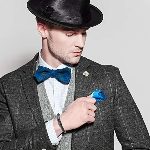 COOLMAN Braccialetto in Pelle per Uomo Bracciale Polsino Blu(21.5cm) - immagine 2