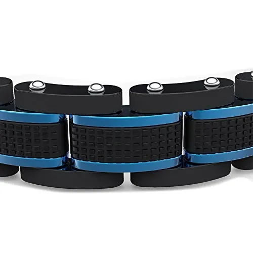 COOLMAN Gioielli Uomo Bracciali Acciaio Inossidabile Blu e Blu(m:19-20,5cm) - immagine 3