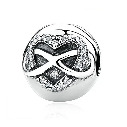 Cooltaste europea autunno Fashion infinity Heart Clear CZ Bead DIY adatto…
