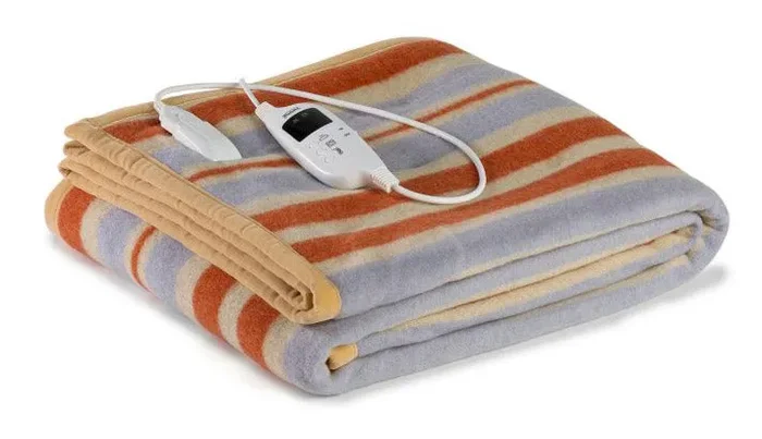 Coperta Elettrica Elettrocoperta in Misto Lana Righe Varie Misure