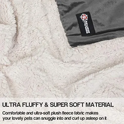 Coperta in pile per cuccioli, piccola e lavabile, sherpa Grigio/bianco. - immagine 2