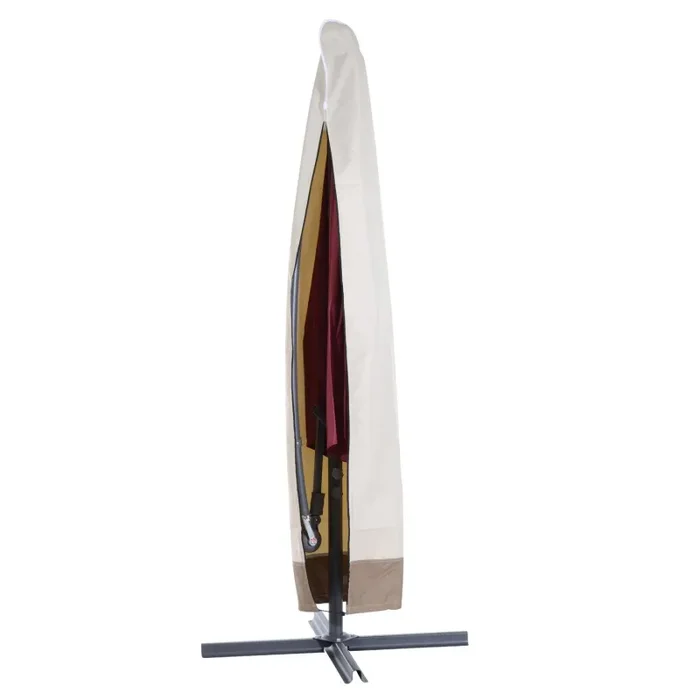 Copertura Ombrellone da Giardino Impermeabile Crema marrone Ø56×220 cm