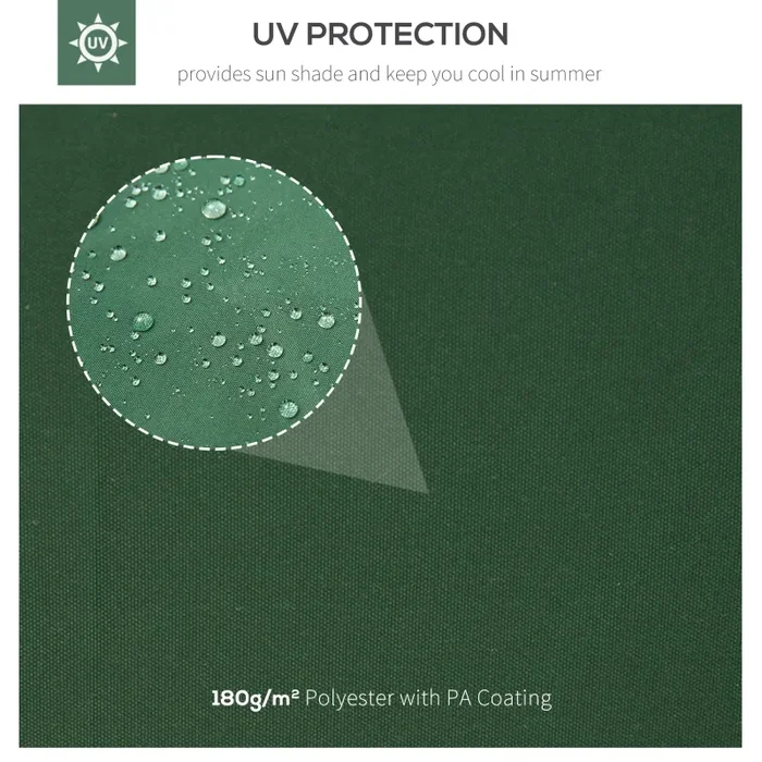 Copertura per Gazebo a 2 Livelli con Cinghie e 10 Fori di Drenaggio 4x3m in Poliestere Verde - immagine 3