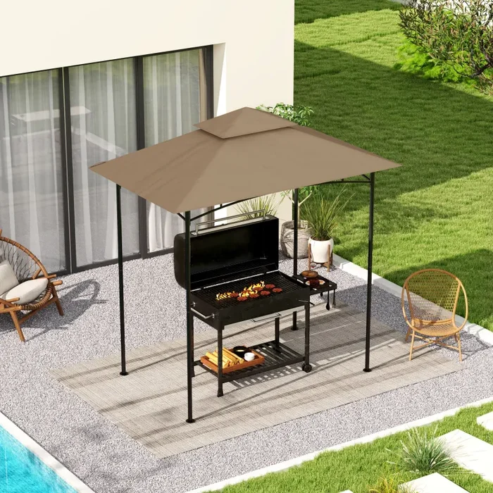 Copertura per Gazebo da Giardino 244×152 cm a 2 Livelli in Poliestere 160gsm Cachi Vendita online - immagine 2