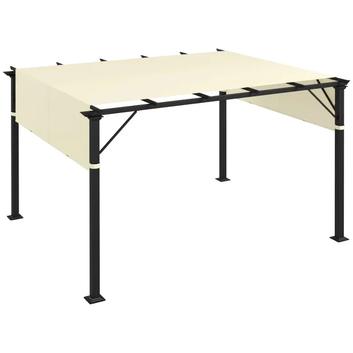 Copertura per Gazebo Pergola 488×122 cm con Tasche e Cinghie in Poliestere Bianco Crema