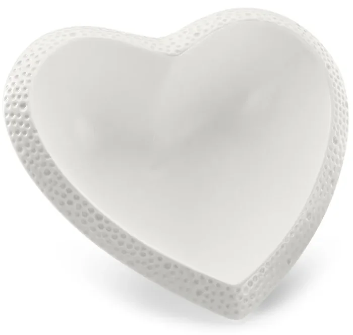 Coppetta a Forma di Cuore 21×9,5×7 cm in Porcellana Kaleidos Cupido Bianca