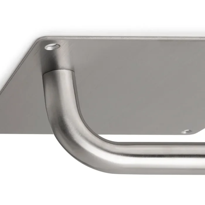 Coppia di Maniglie con Piastra 17 x 17 cm per Porte Interne Acciaio Inossidabile Emuca - immagine 3