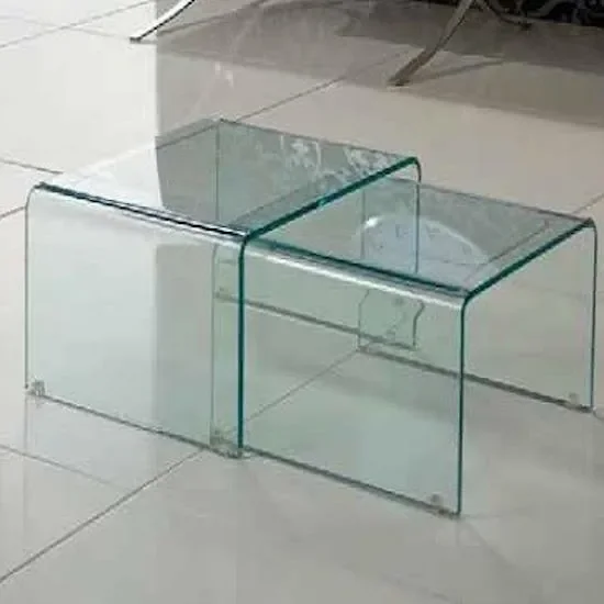 Coppia di Tavolini in Vetro Itamoby Double Trasparente