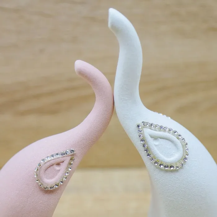 Coppia Elefanti Bianco e Rosa Marechiaro - immagine 3