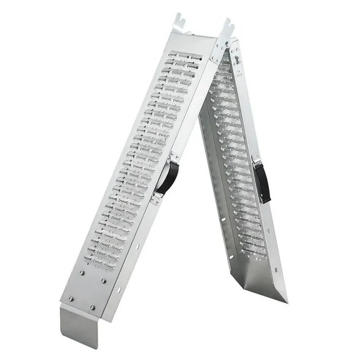 Coppia Rampe di Carico pieghevoli Pedana Antiscivolo 180cm Trattorino Quad Moto - immagine 3