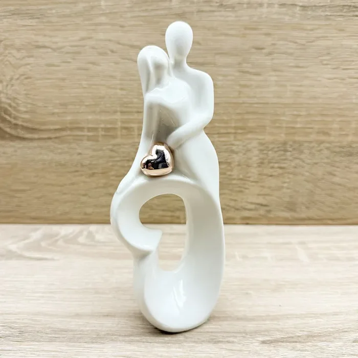 Coppia Sposi con Cuore Oro Rosa Claraluna - immagine 2