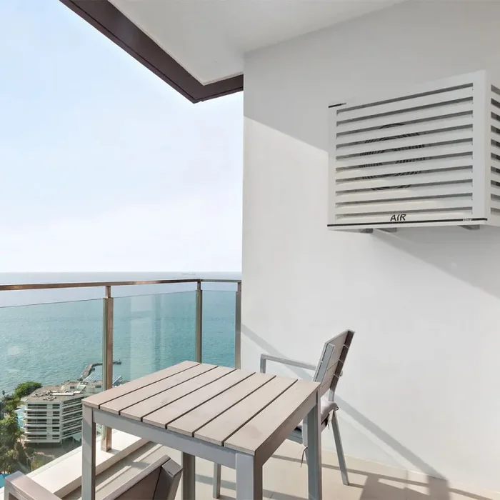 Copri Condizionatore 105x95x65 cm in Alluminio Blade L Bianco Fornitura - immagine 2