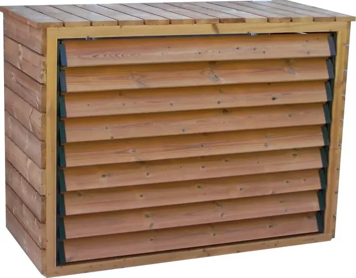 Copri Condizionatore con Veneziane Mobili 132x58x147 cm in Legno Abete Termo Trattato Sconti