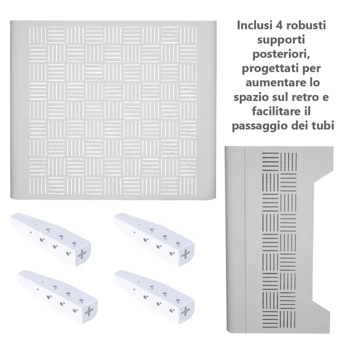 Copri Condizionatore da Esterno Small 90×46/52×70 cm in Alluminio Bianco - immagine 2