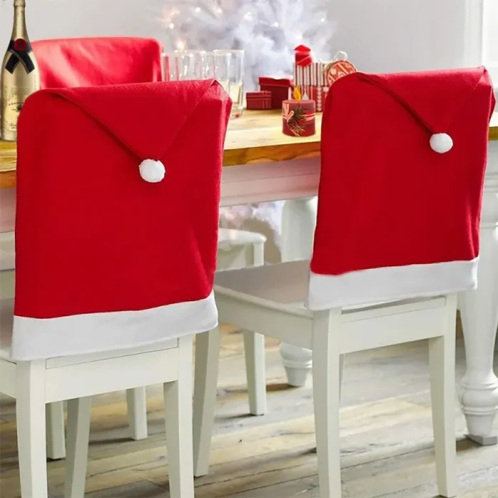 Copri Schienale per Sedia Natalizio 70×52 cm in TNT Rosso - immagine 2