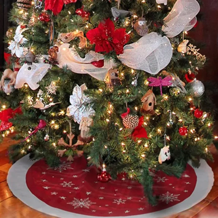 Copribase per Albero di Natale Ø89 cm in Tessuto Rizzetti Rosso - immagine 3