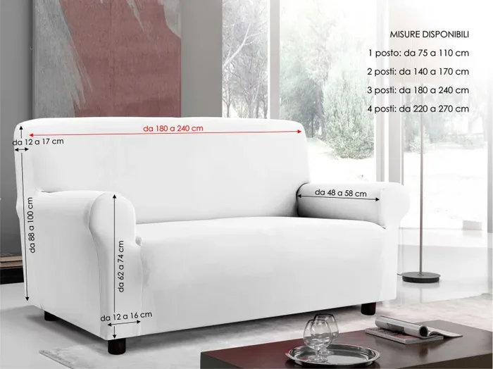 Copridivano 1, 2 E 3 Posti Elasticizzato in Tessuto Lilla - immagine 3