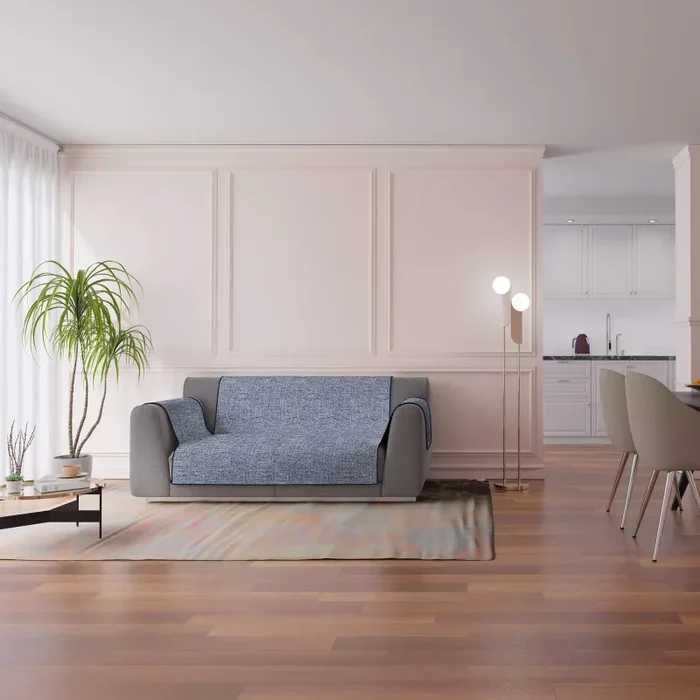 Copridivano con Copri Braccioli in Poliestere Blu Scuro Varie Misure - immagine 2