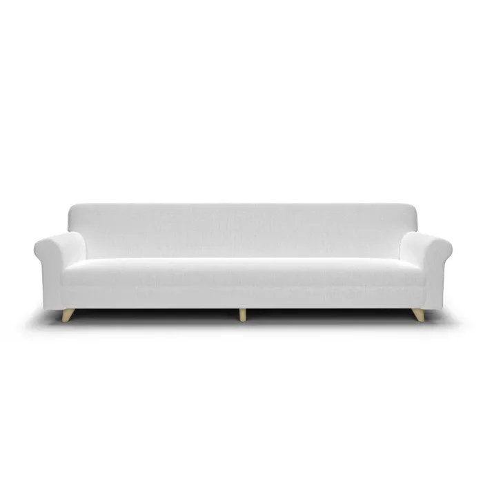 Copridivano Elasticizzato 4 Posti in Poliestere Bianco